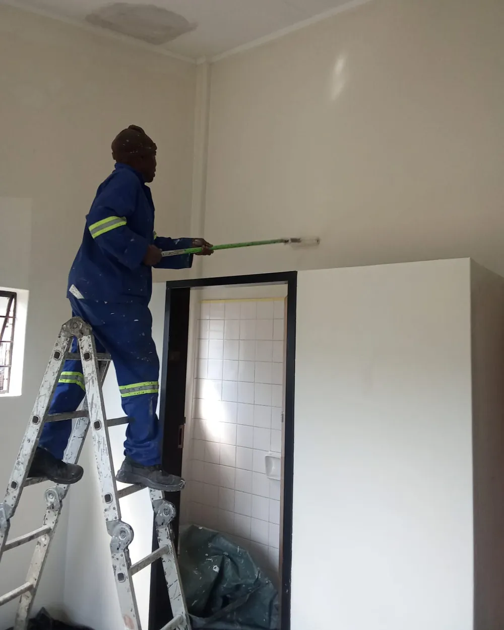 Interior painting in progress