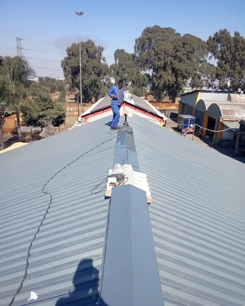 Roof ridge work in progress